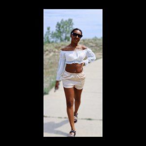 Tulum off the shoulder sheer shirt